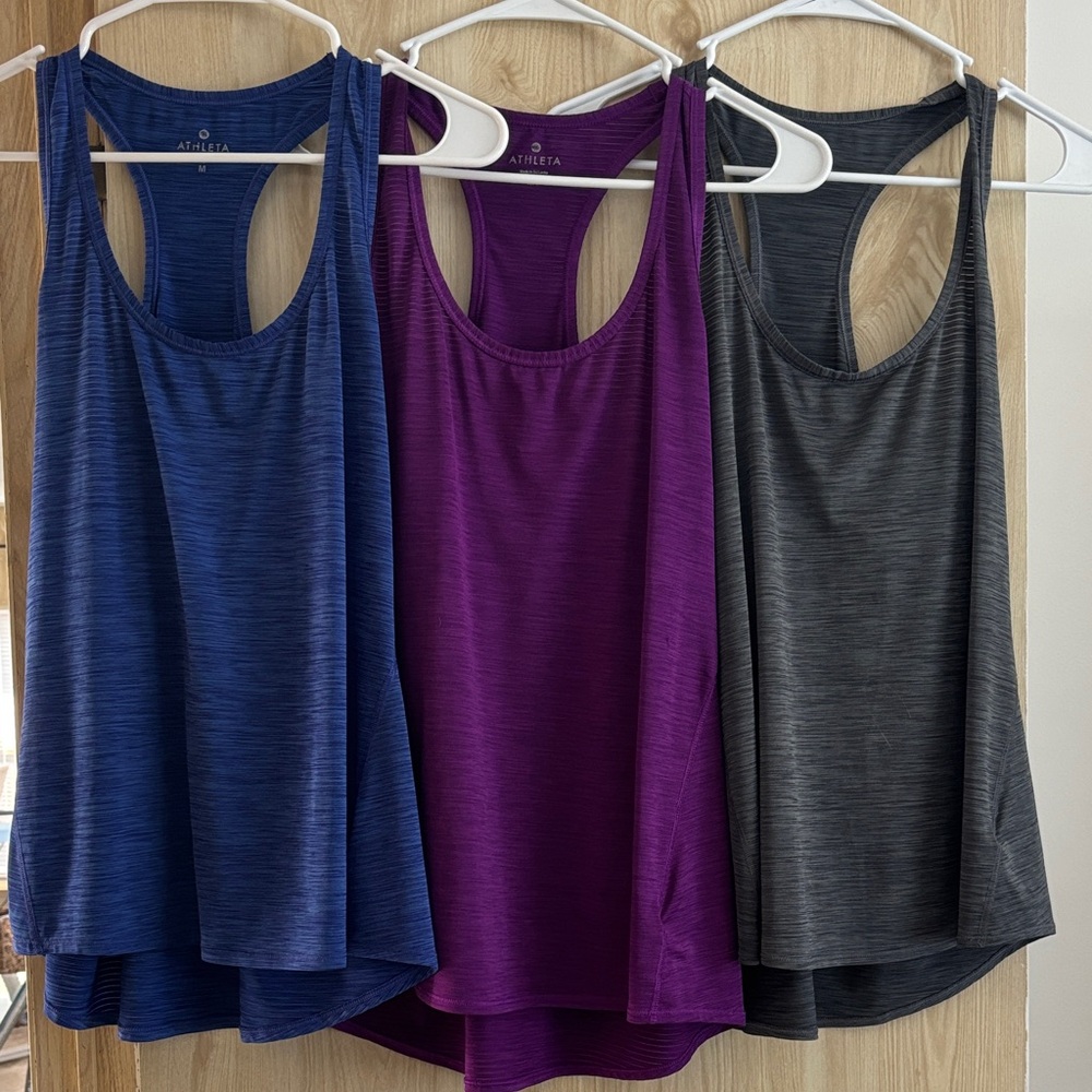 Athleta Women's Tank Tops - Blue, Purple, Gray